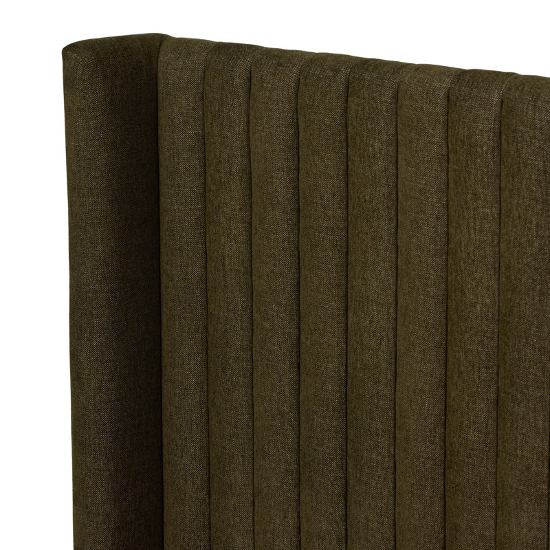 Montgomery Upholstered Wingback Bed, King, Sutton Olive