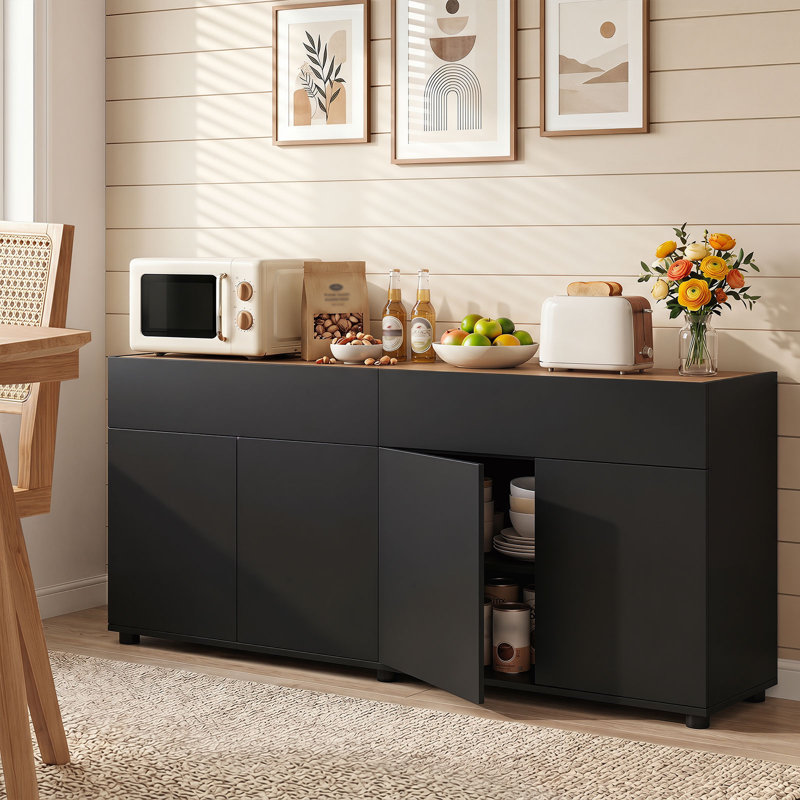 160 cm W Credenza, Black
