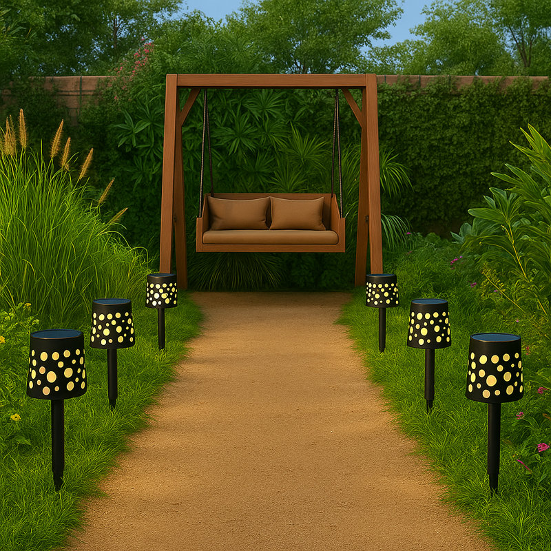 Matte Black Solar Powered Integrated LED Pathway Light Pack