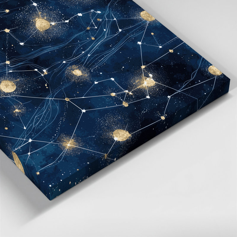 «Space Constellation», art mural sur toile bleue, H 32 po x l 32 po