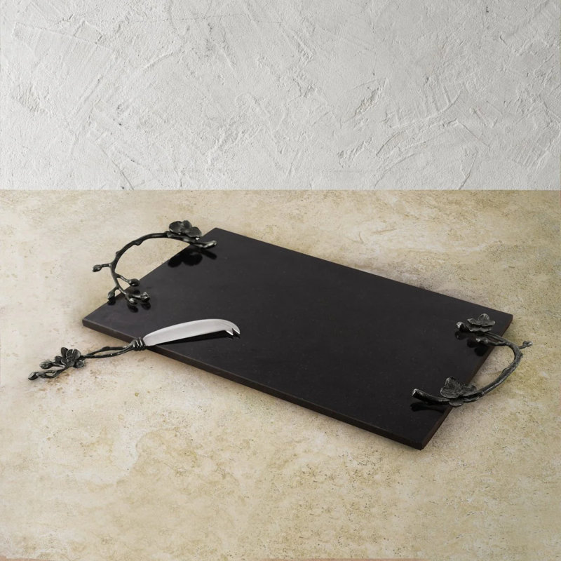 Black Orchid 18" L Cheese Board with Knife
