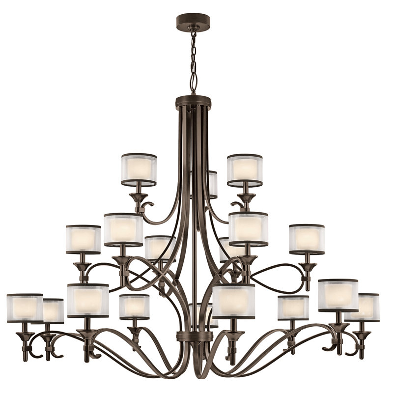 Lacey 18 - Light Dimmable Tiered Chandelier, Mission Bronze