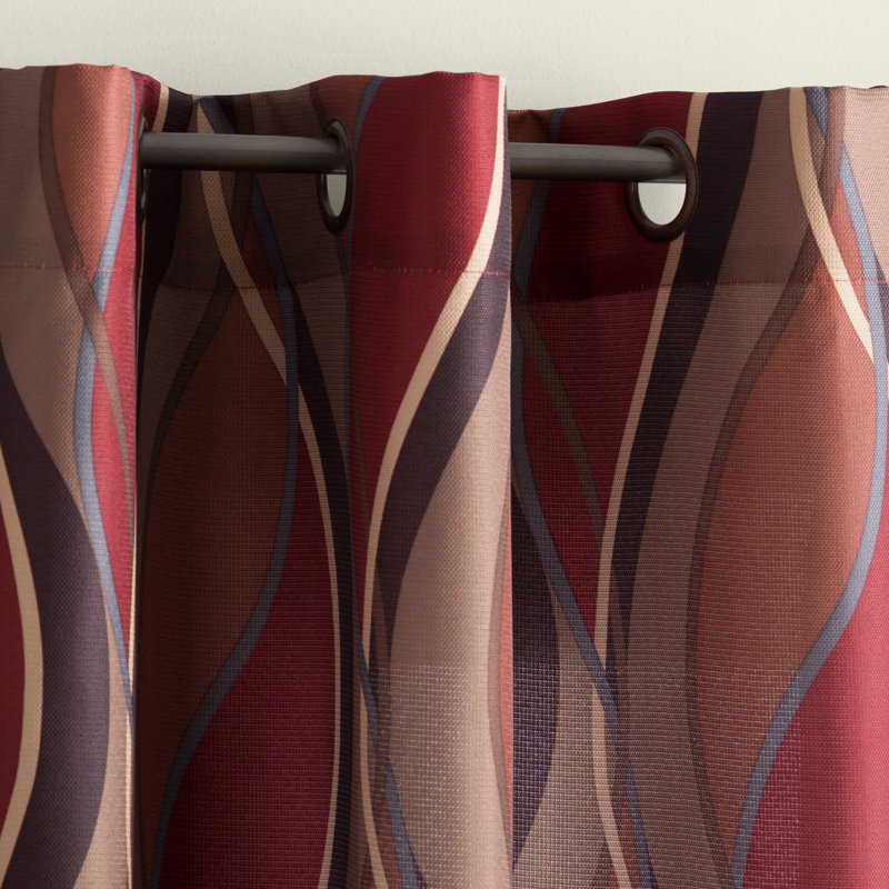 Ogee Print Semi-Sheer Grommet Curtain Panel - Basics by Wayfair™, Paprika, 48" W x 84" L