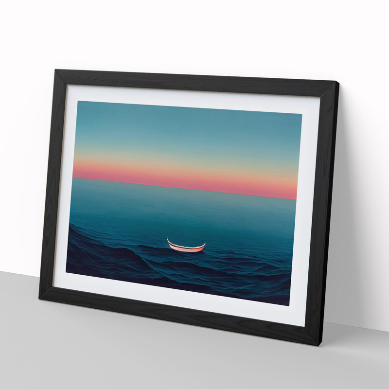 XH1022-6065X Modern Boat Vol.2 - Single Picture Frame Print, 25cm H x 34cm W x 2cm D, Black