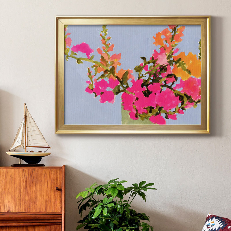 " Saturated Spring Blooms II " Painting Print, Gold Framed, 26.5" H x 36.5" W x 1" D