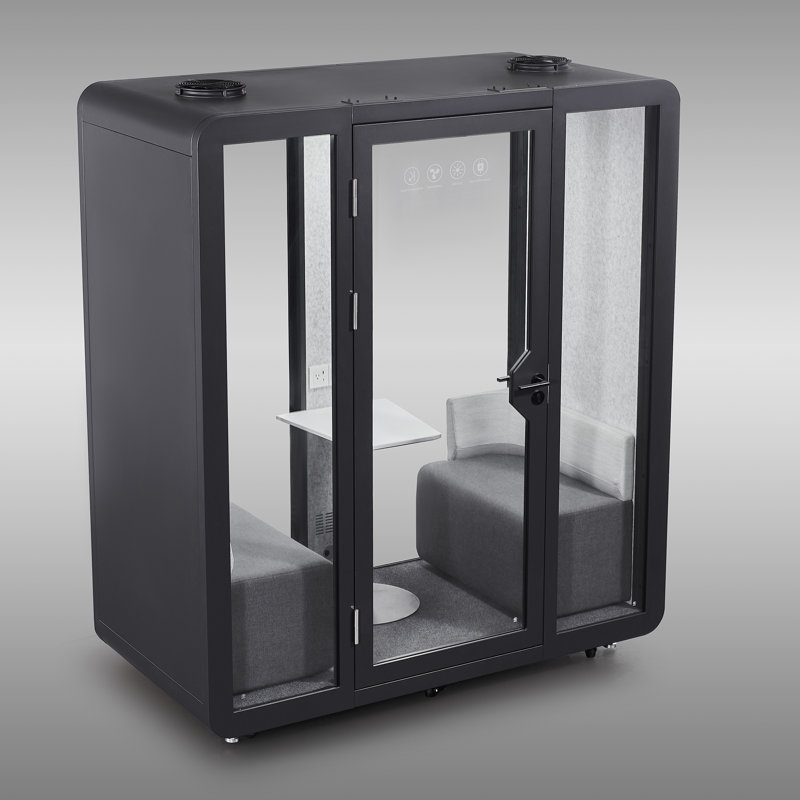 Cabine de réunion modulaire double pour bureau double - 2 personnes