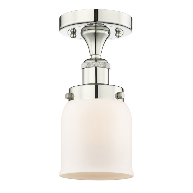 Plafonnier semi-encastré Pontus, Nickel poli, Blanc mat