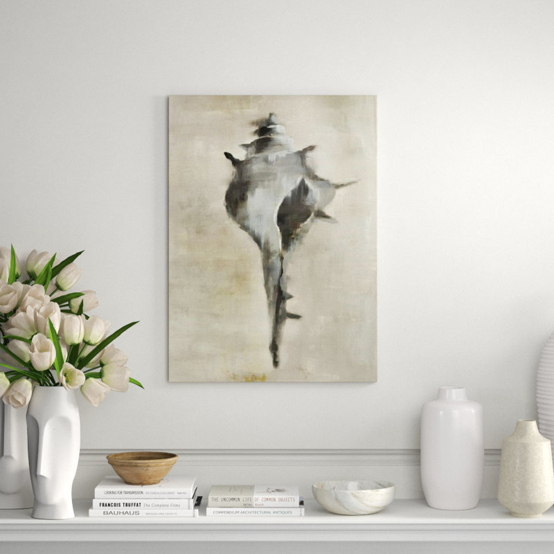 Seashells In Neutral V Painting by Guseul Park, 33" H x 24" W x 1.5" D, Image Brush Gel
