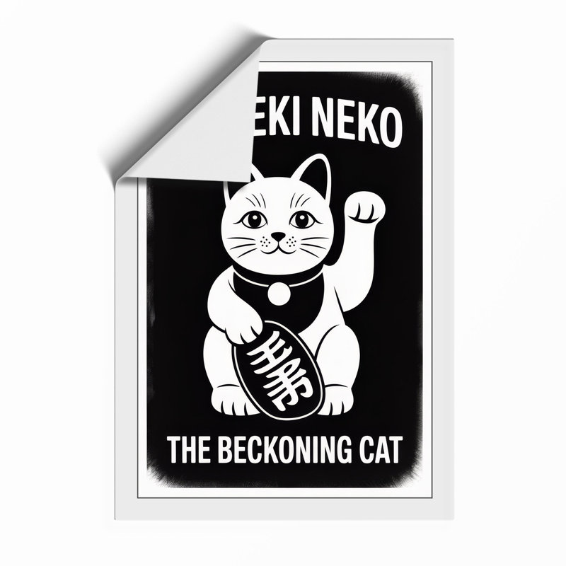 Maneki Neko Graphic - Framed Print, Unframed, A3 - 42.0 x 29.7 cm