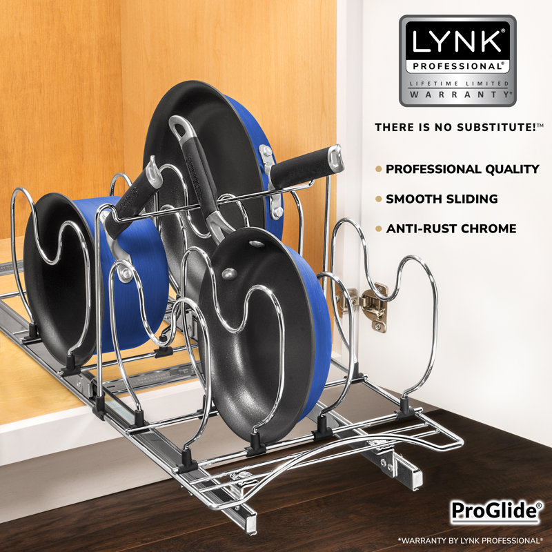 Chrome 21" Pull Out Pot and Pan Organizer
