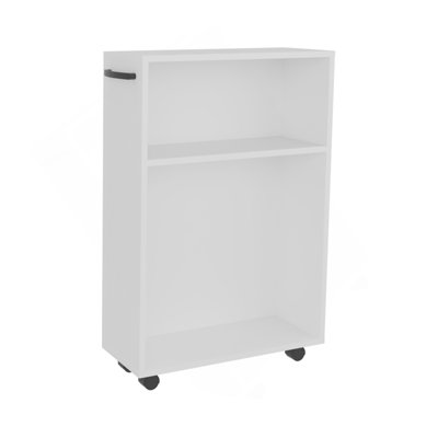 Chariot de rangement H 32,2 po, 2 tablettes, 4 roues, blanc - Salle de bain