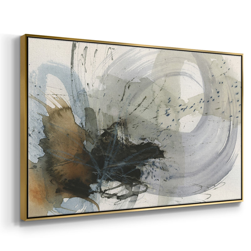 Orbital Burst II, peinture sur toile encadrée, Encadrement doré, H 27 po x l 41 po x P 2 po