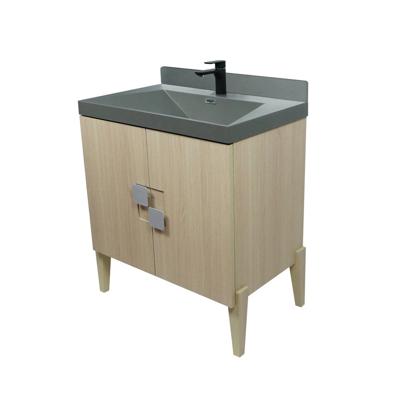 Ensemble de meuble-lavabo simple 31 po Fetnete, Neutre, Gris