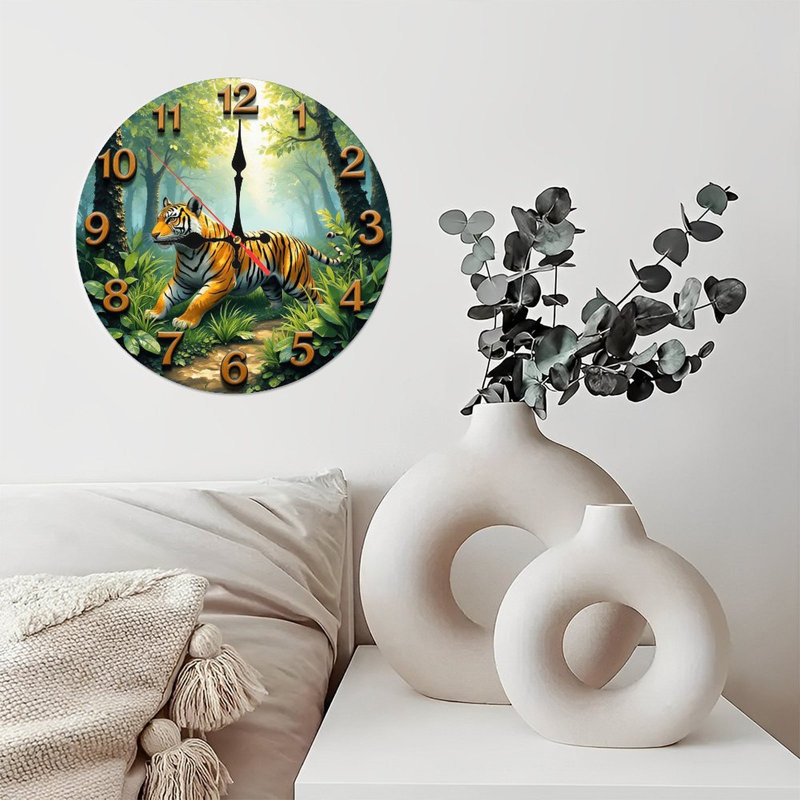 Horloge murale Tiger Forest
