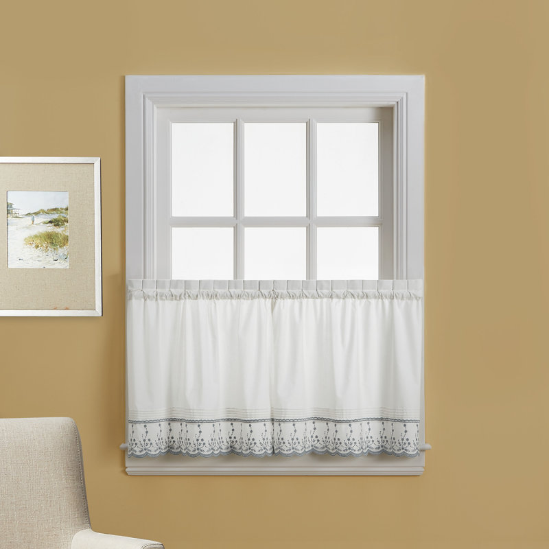 Rideau de café gris sur mesure 60 po Toph, 60" W x 36" L