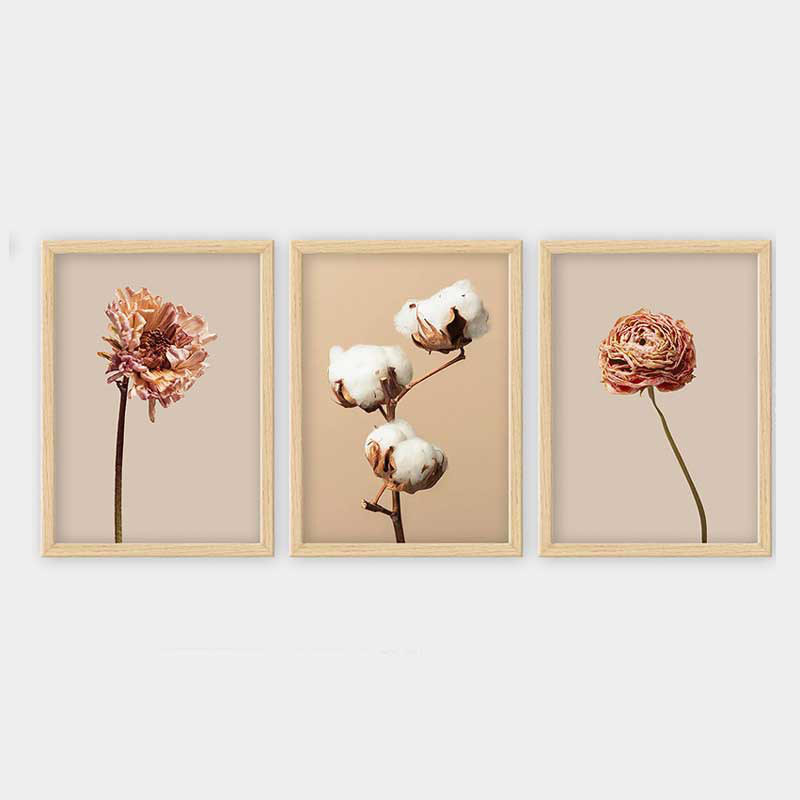 Ensemble de 3 peintures élégantes encadrées décoratives, 13,8 x 17,7 pouces chacune | 100% bois avec cadre 100% polystyrène (épaisseur: 0,8 pouce) | Impression numérique UV, parfaite pour le salon et la décoration intérieure