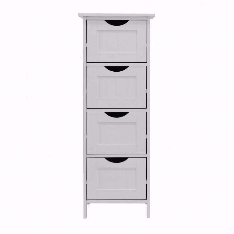 Armoire de rangement blanche pour salle de bain, armoire autoportante avec tiroirs