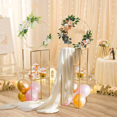 2 Pcs Flower Stand With 2-layer Acrylic Panel