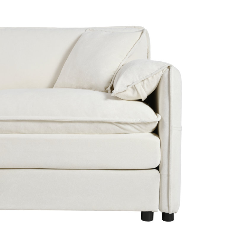 Canapé moderne surdimensionné, revêtement en chenille, siège confortable, beige
