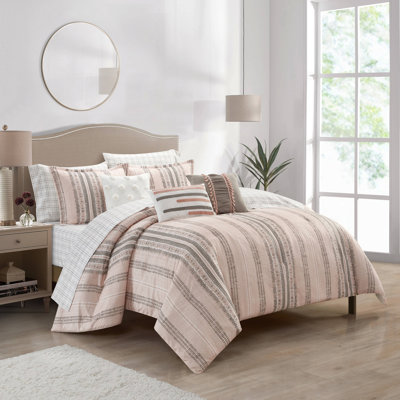 Triana 10 Piece Stripes Comforter Set