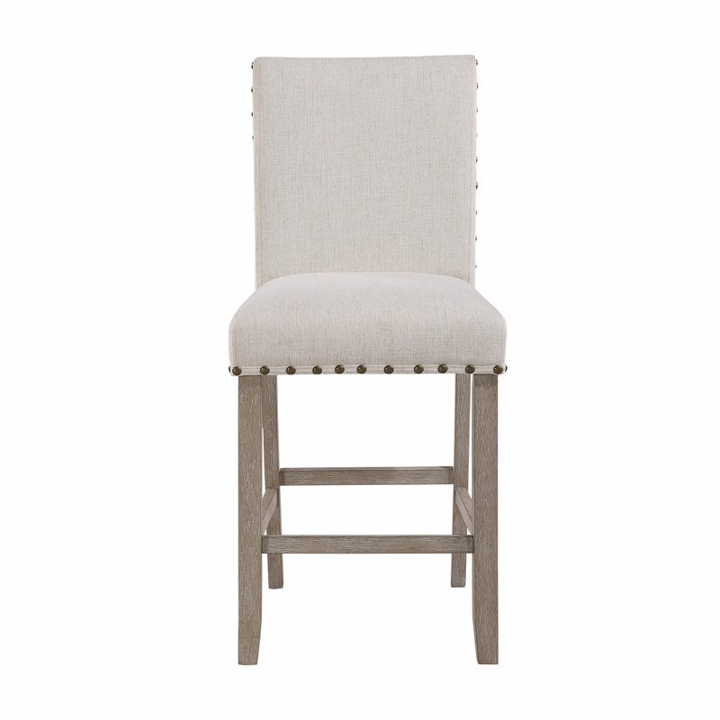 Tabouret de bar Marian (ensemble de 2), Siège blanc / cadre gris
