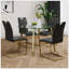 Table ronde en verre de style moderne, conception transparente élégante, base de support durable, ensemble de chaises de salle à manger en polyuréthane, convient aux cuisines de restaurant-1303256696-1303256677-1303256678
