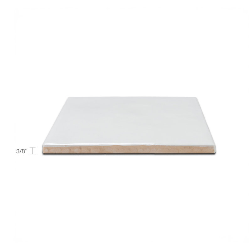 Cloe 5" x 5" Ceramic Tile, White
