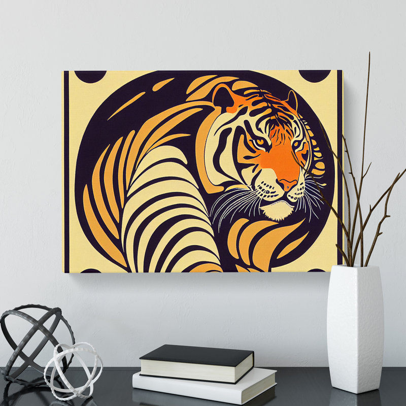Tiger Art Deco Vol.2 - Wrapped Canvas Print, 35cm H x 50cm W x 3cm D