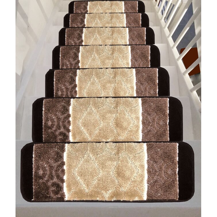 Non Slip Wool Carpet Runner & Stair Treads RIVER ROCK flannel 