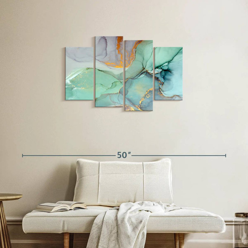 Avery vert bronze abstrait, H 22 po x l 36 po