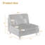 Fauteuil rembourré en velours côtelé orange avec dossier coussiné Seemab-94322393