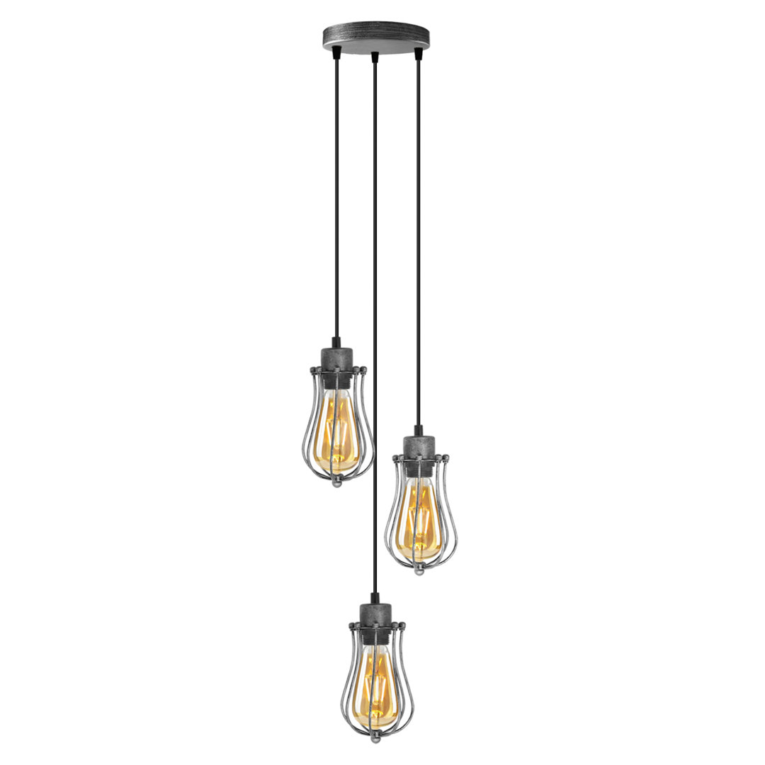 Angilina 3 - Light Brushed Silver Pendant