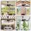 Ventilateur de plafond d'extérieur / intérieur enfichable imperméable 42 po avec lumière DEL et télécommande pour patio Cissline
