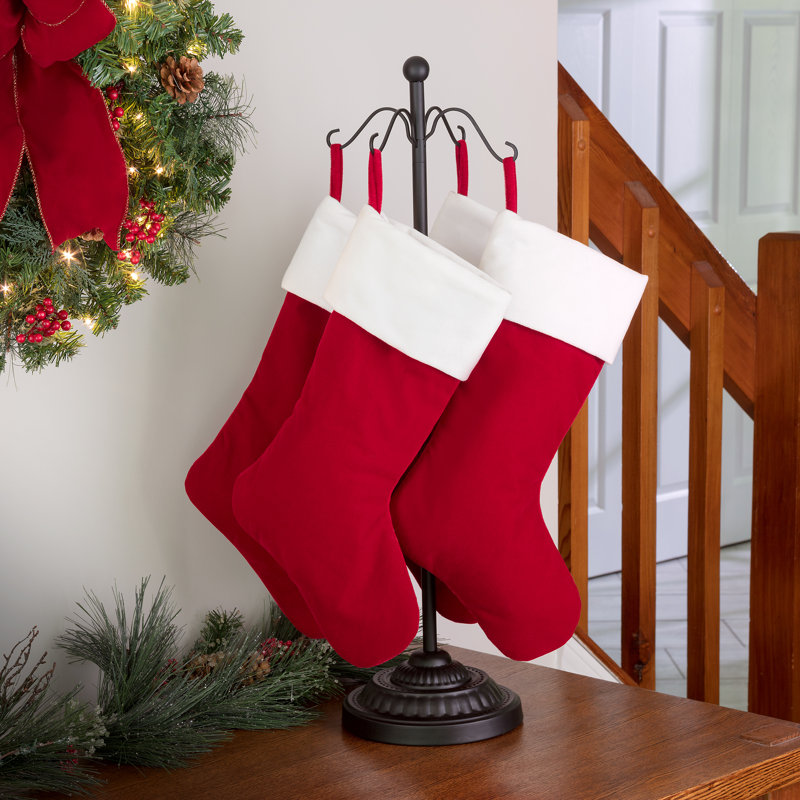 Adjustable Black Metal Christmas Stocking Tree Stand