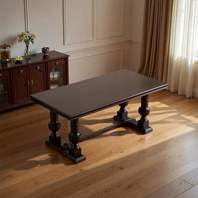 Retro and Elegant Solid Wood Dining Table