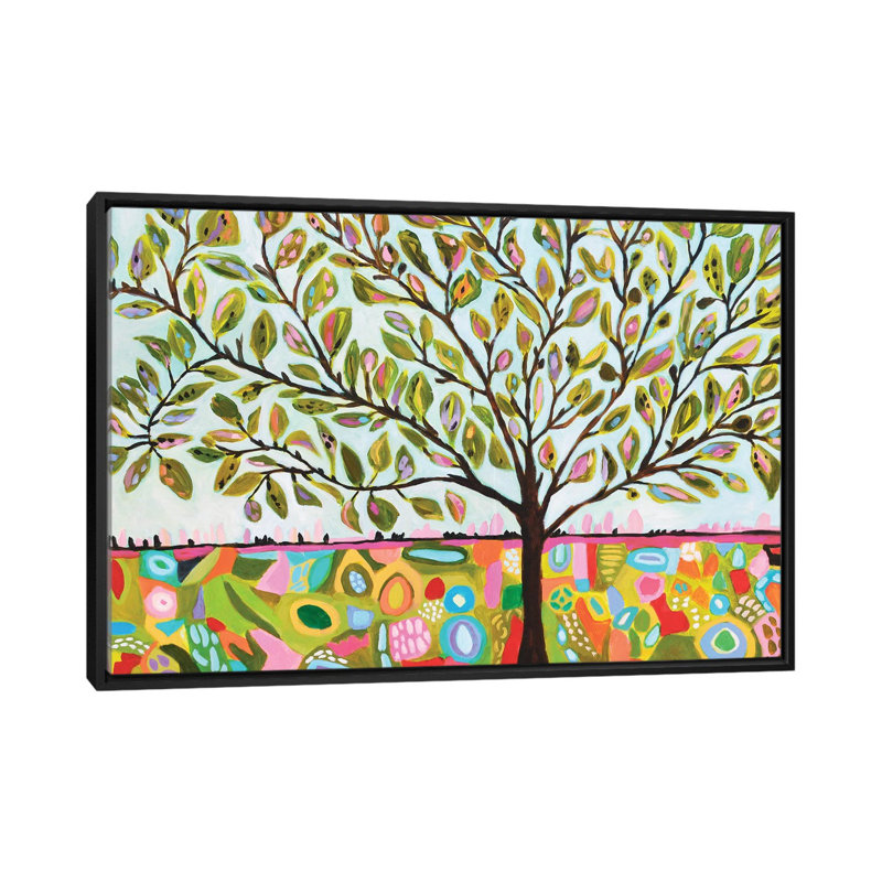 «Tree Abstract», reproduction sur toile, H 18 po x l 26 po x P 1,5 po, Toile avec cadre noir, Pas de tapis