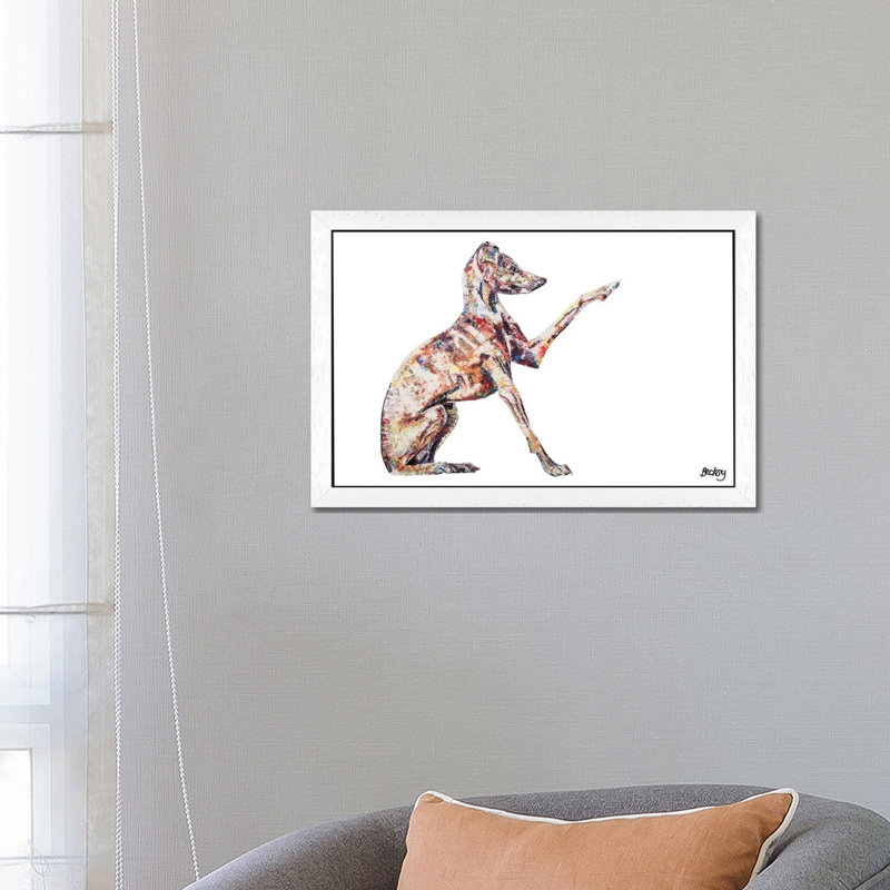 Italian Greyhound by Becksy - Wrapped Canvas Print, 66.04 cm H x 45.72 cm W, White Framed