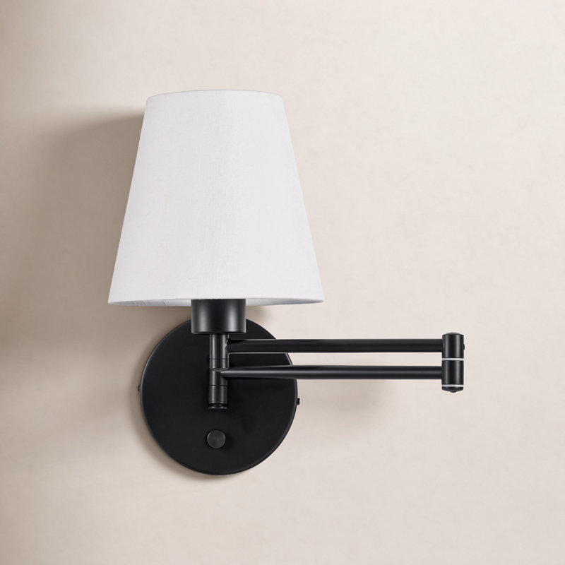Applique à bras pivotant, H 12,2 po x l 7,09 po x P 14,96 po, Noir mat