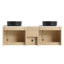 Meuble-lavabo mural 60 po avec lavabos en céramique et tablettes de rangement 60 po