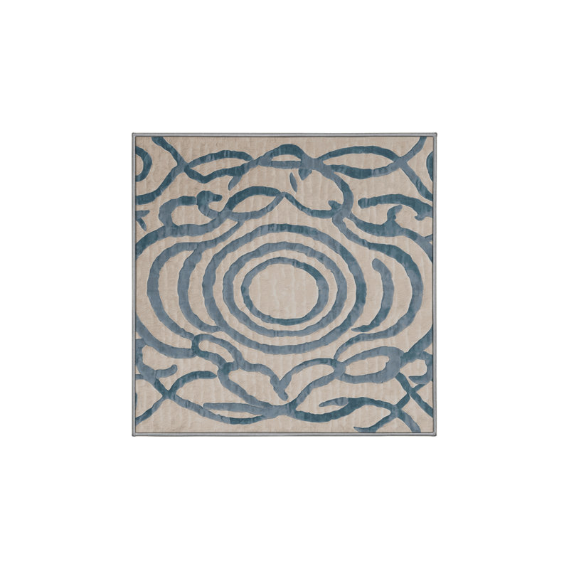 Machine Washable Grey Area Rug, Square 7'