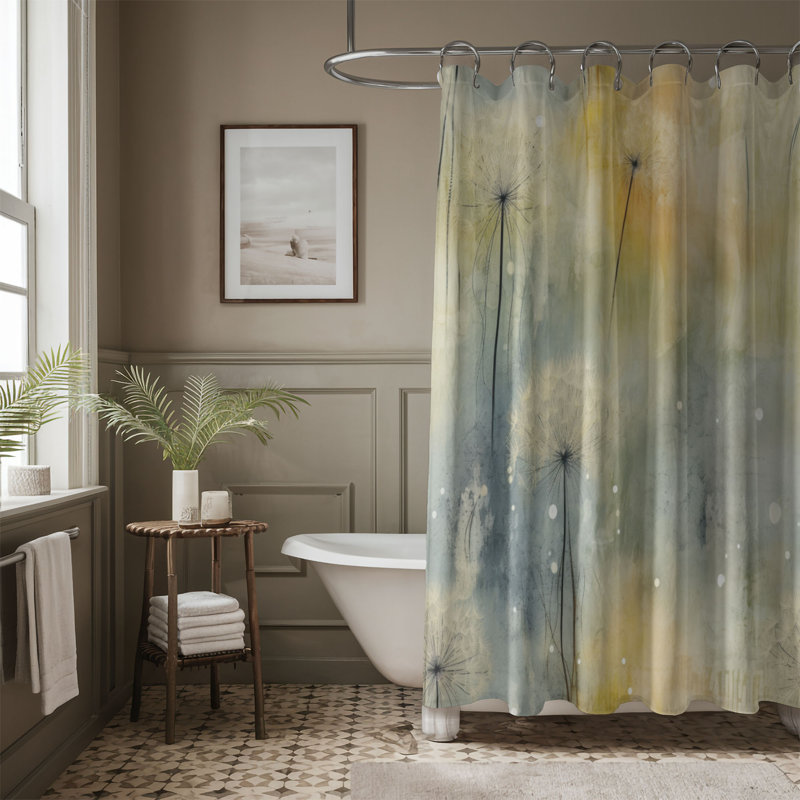 Dandelion Charm - Rideau de douche Premium, H 74 po x l 71 po