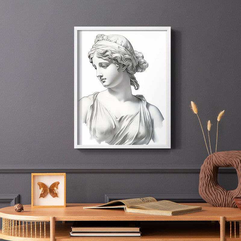 WOMEN Series VII - reproduction encadrée de qualité supérieure - prête à être accrochée - aucun clou requis, Blanc / Blanc