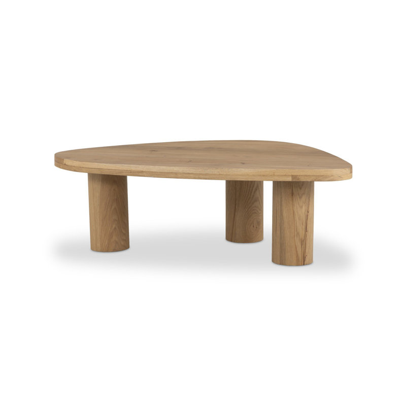 Table basse à 3 pieds Moraga, Chêne naturel, H 15 po x L 25,5 po x l 36 po