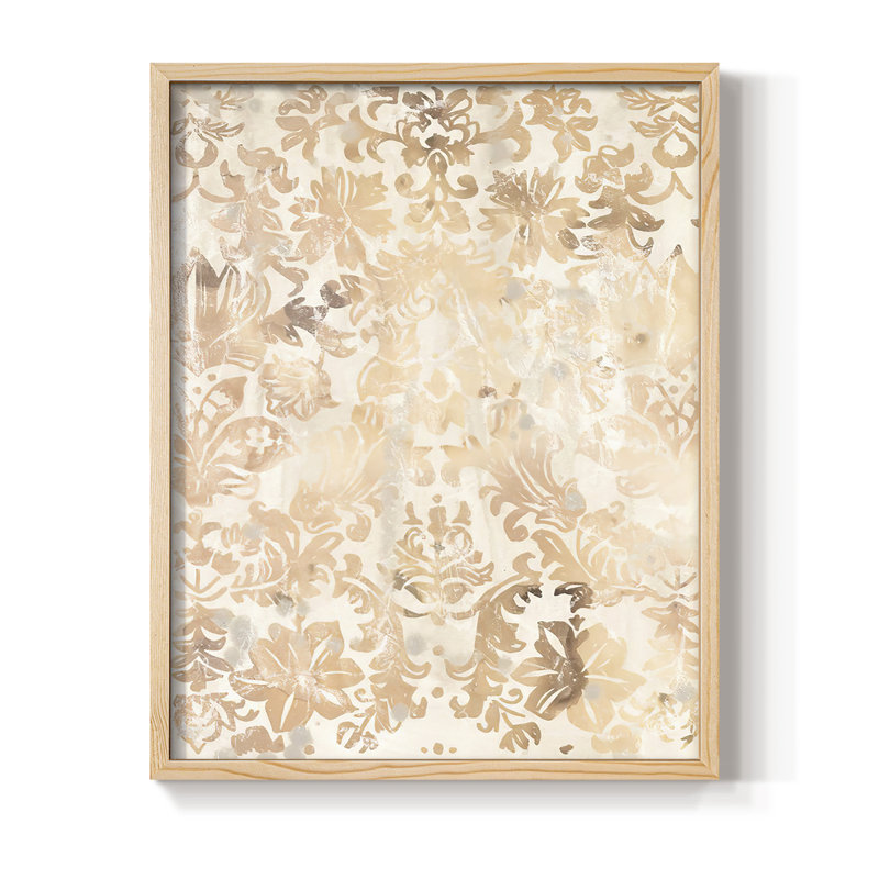 Noyer damassé II, reproduction encadrée - bois massif