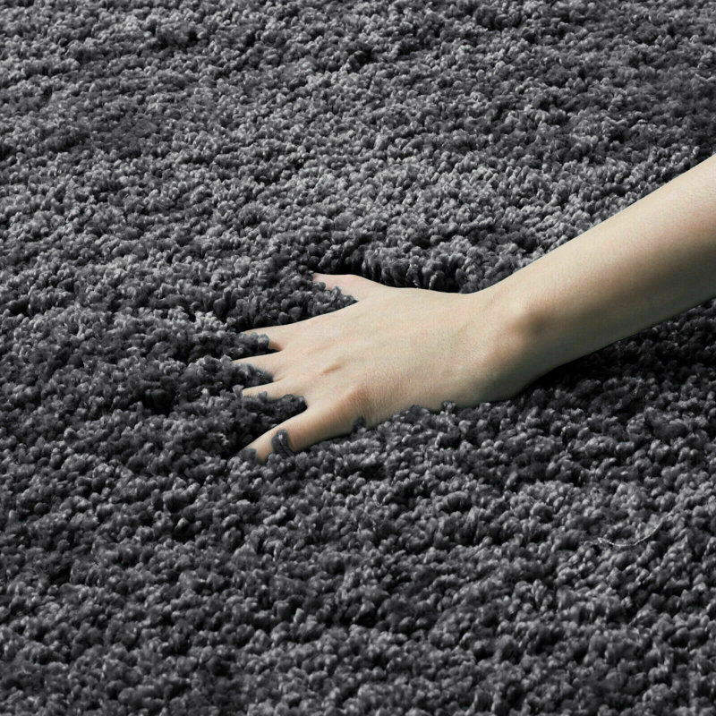 Faruq Solid Colour Shag Area Rug, Rectangle 160 x 230cm