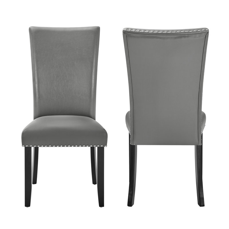 Chaise de salle à manger en bois Nicholls en gris (ensemble de 4), 4