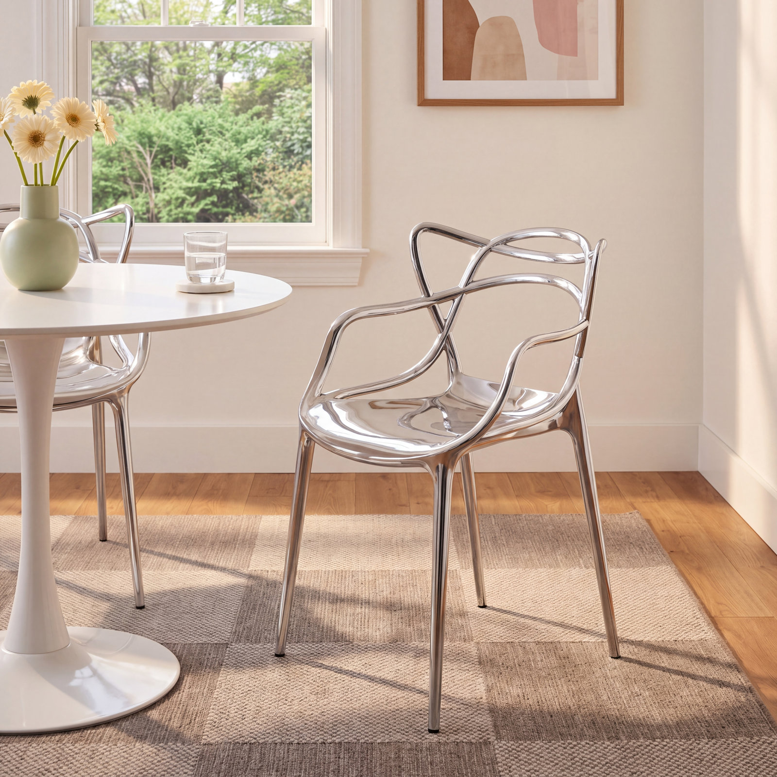 Masters Dining Armchair, Chrome