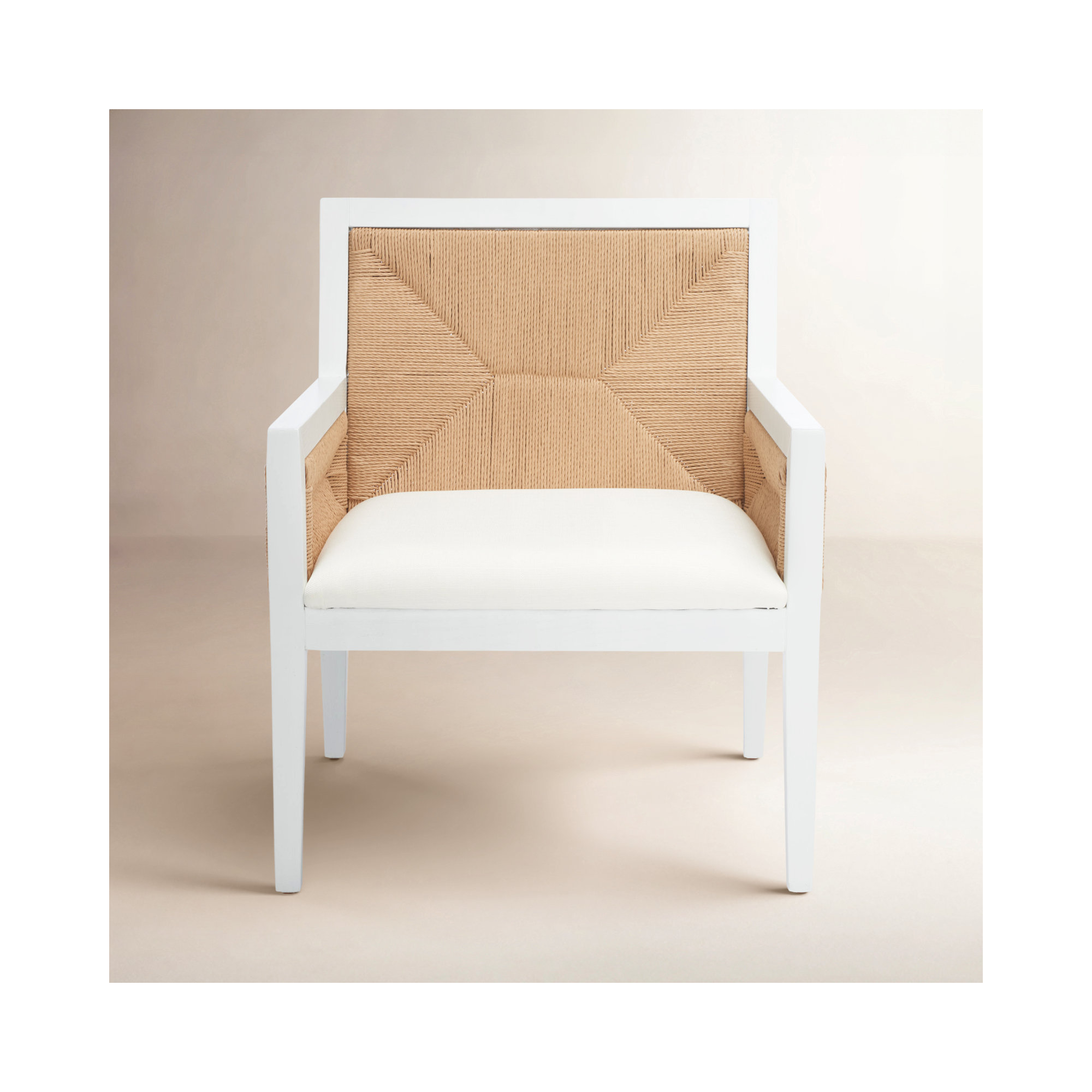 Hudgins Woven Accent Chair, White