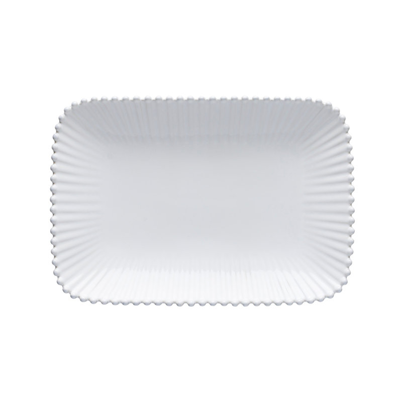 Pearl Handmade Stoneware Platter, 1.5" H x 12" L x 8.25" W