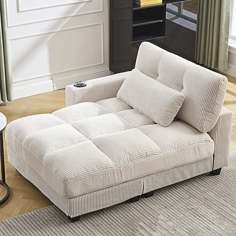 Canapé-lit, méridienne surdimensionnée, canapé Cozy Cloud, Beige
